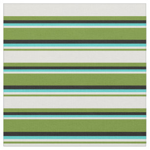 Tecido Verde, amarelo claro, turquesa e preto
