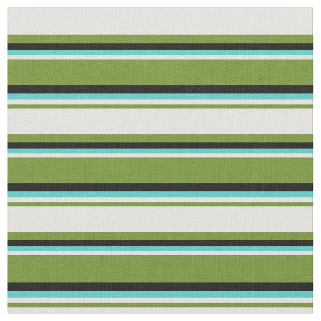 Tecido Verde, amarelo claro, turquesa e preto (Detalhe)
