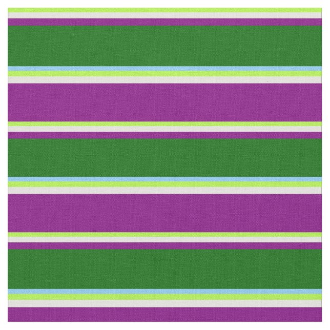 Tecido Verde, Amarelo, Roxo, Verde Escuro e Azul Céu Clar (Detalhe)