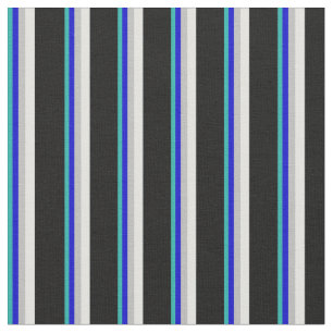 Tecido Verde, Azul, Cinzas, Ciano Claro e Preto