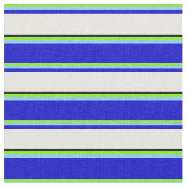Tecido Verde, azul claro, azul, branco e preto (Detalhe)