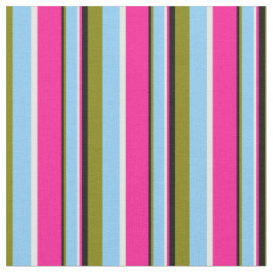 Tecido Verde, Azul Claro, Branco, Rosa Profundo e Preto