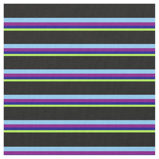 Tecido Verde, Azul Escuro, Roxo, Azul Claro e Preto (Detalhe)