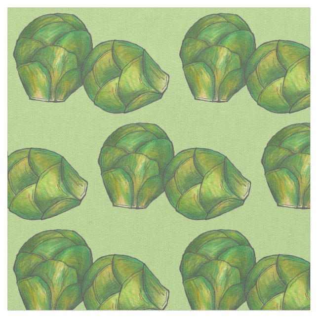 Tecido Verde Bruxelas brota de alimentos vegetais (Detalhe)