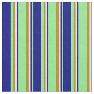 Tecido Verde claro, azul, ciano claro e dourado escuro