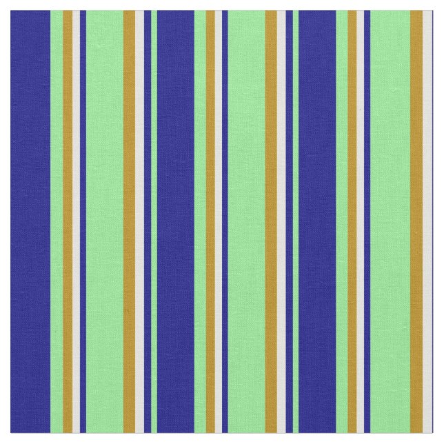 Tecido Verde claro, azul, ciano claro e dourado escuro (Detalhe)