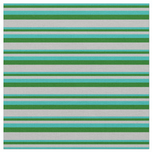 Tecido Verde-claro-marinho-escuro, verde-escuro e faixas 