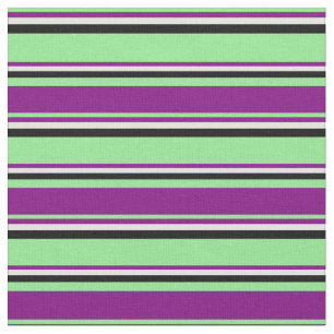 Tecido Verde claro, roxo, ciano claro e preto