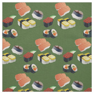 tecido verde comida sushi japonês