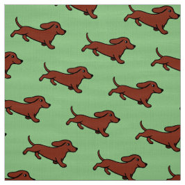 Tecido Verde de musgo Running do Dachshund liso vermelho