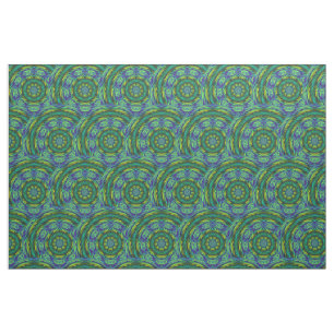 Tecido verde do abstrato da mandala