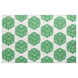Tecido verde dos dados D20
