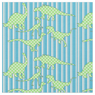 Tecido verde e azul do dinossauro
