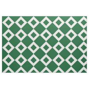 Tecido verde e branco geométrico do teste padrão