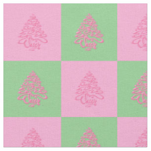 Tecido Verde e Rosa de Natal