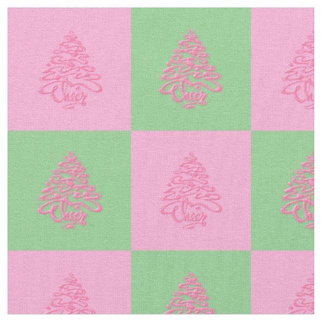 Tecido Verde e Rosa de Natal (Detalhe)
