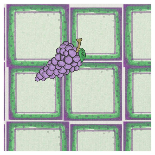 Tecido Verde e Roxo + Uvas (Detalhe)