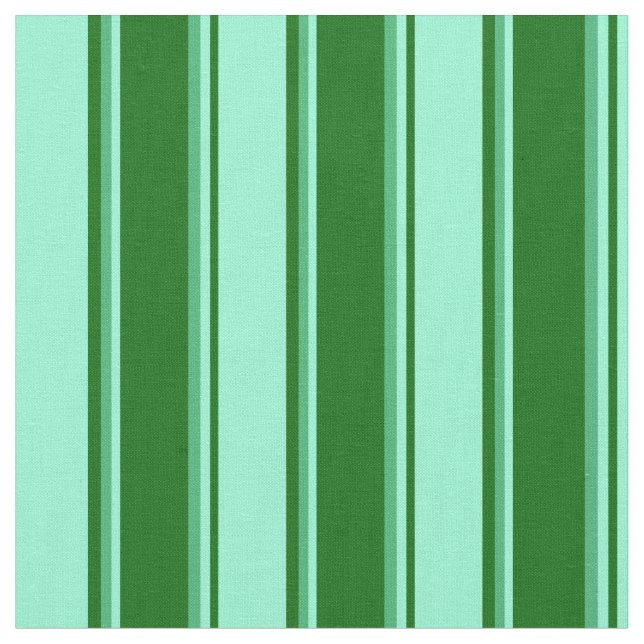 Tecido Verde Escuro, Aquamarino e Linhas Verde Marinhas (Detalhe)