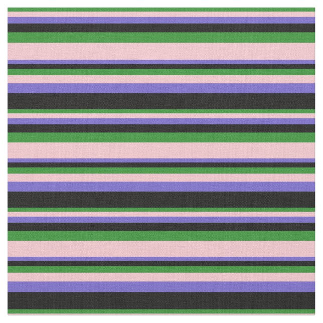 Tecido Verde-Floresta, Rosa, Azul-Traiçoeiro e Preto-Colo (Detalhe)