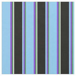 Tecido Verde Floresta, Roxo, Azul Claro, Preto, Branco