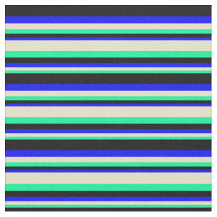 Tecido Verde, Gourenço Pálido, Azul e Preto Colorido