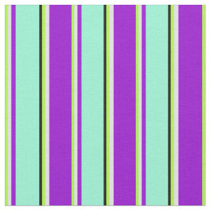 Tecido Verde, Lavanda, Violeta Escuro, Amarino e Preto