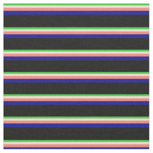 Tecido Verde limão, bege, salmão, azul escuro e preto