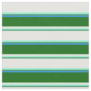 Tecido Verde-Mar, Aquamarine, Creme-Casa, Verde e Azul