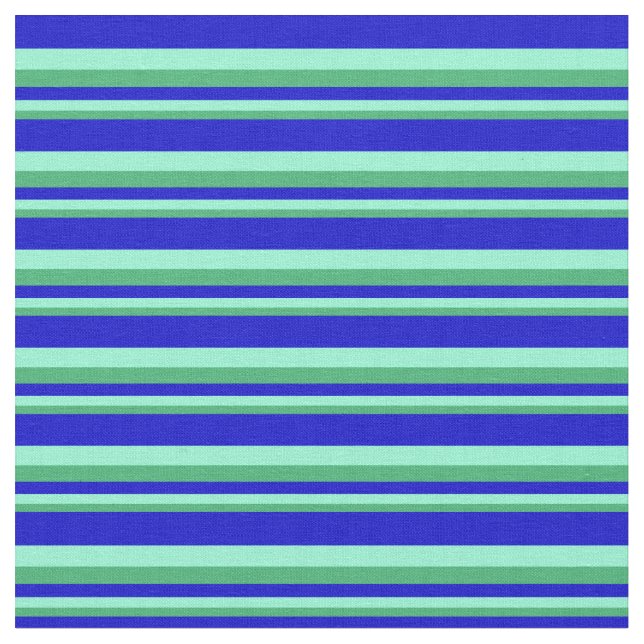 Tecido Verde marinho, Aquamarino e Linhas Azuis (Detalhe)