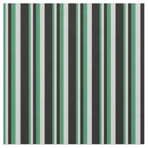 Tecido Verde-marinho, Cinzas-luz e padrão preto de faixas