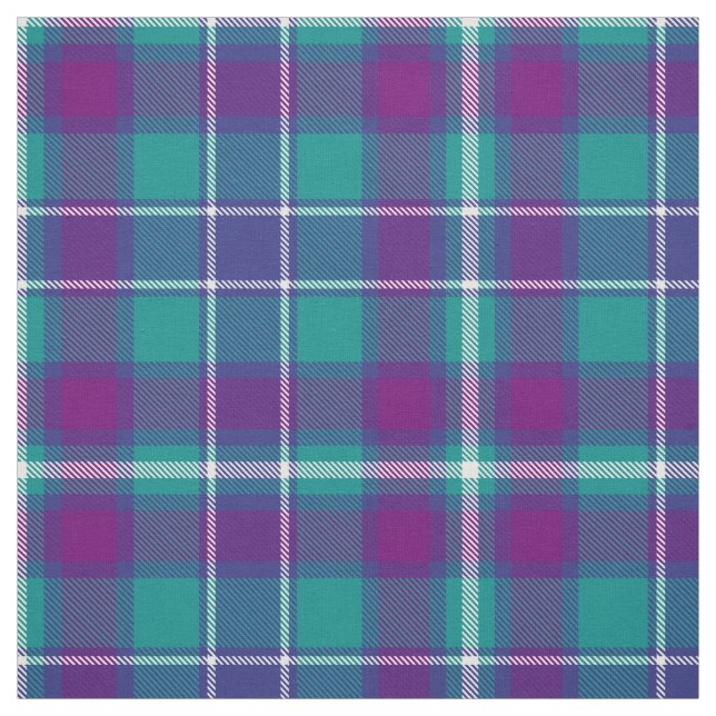 Tecido Verde marinho, Roxo e Tartan Azul (Modelo)