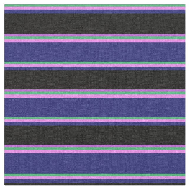 Tecido Verde marinho, Violeta, Azul da Meia-Noite, Preto  (Detalhe)