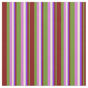Tecido Verde, Marrom, Roxo, Beige e Orquídea Colorida