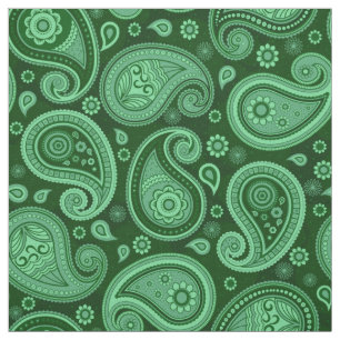 Tecido Verde-padrão da Paisley
