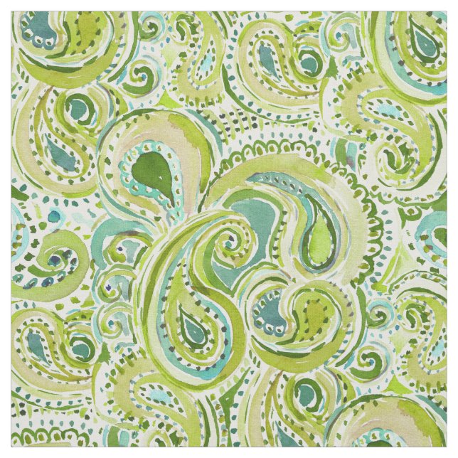 Tecido Verde REBELDE Paisley da TENDÊNCIA (Modelo)