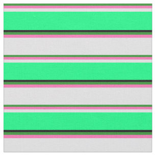 Tecido Verde, Rosa Quente, Lavanda, Verde e Preto