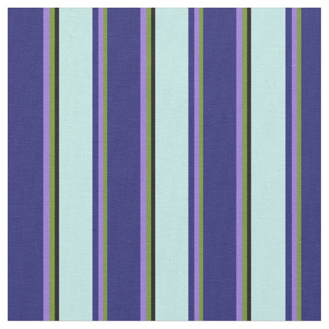 Tecido Verde, Roxo, Azul Meia-Noite, Turquesa e Preto (Detalhe)