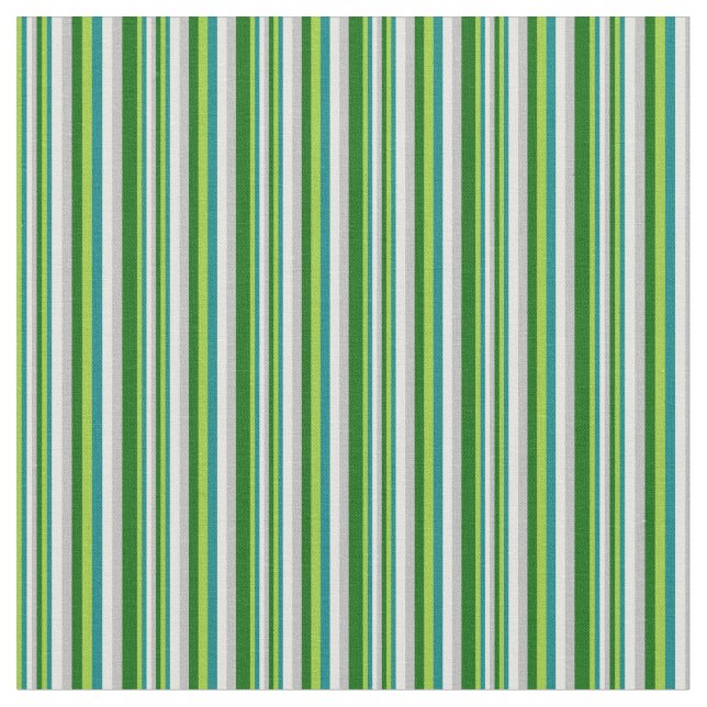 Tecido Verde, Teal, Ciano Claro, Cinzas e Verde Escuro (Detalhe)