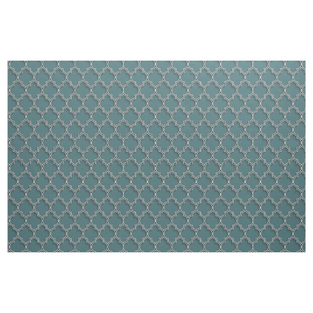 Tecido Verde-Teal Quatrefoil (Jarda)