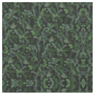 Tecido Verde tropical moderno Folhagem verde-negra