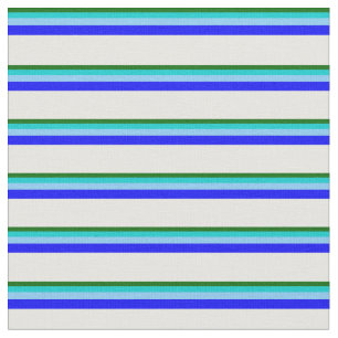 Tecido Verde, Turquesa, Azul Claro, Azul e Branco