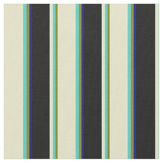 Tecido Verde, Turquesa, Dourado Pálido, Preto, Azul Escur (Detalhe)