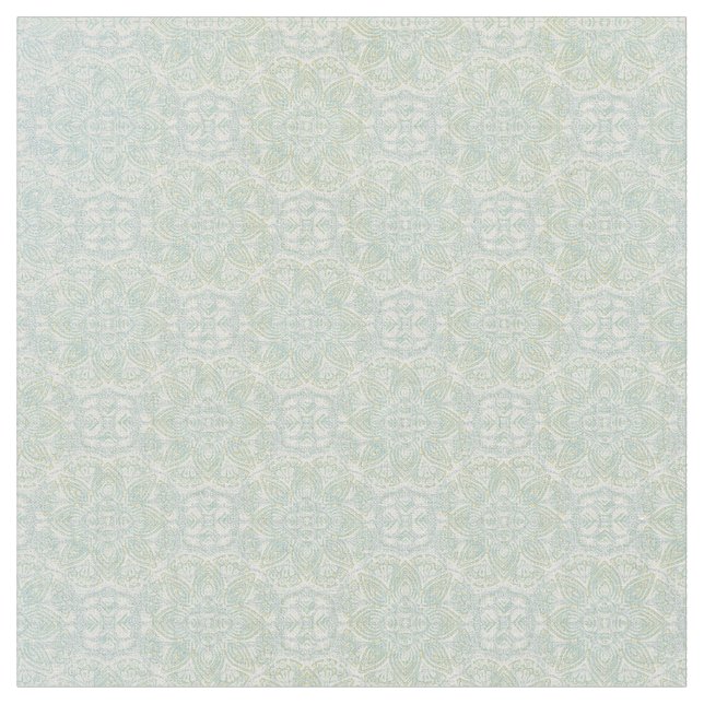 Tecido Verdes claras, amarelas e brancas, Mandalas (Detalhe)