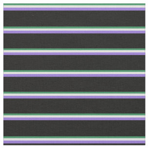 Tecido Verdes do mar, ciano claro, roxo e faixas pretas