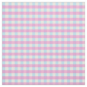 Tecido Verificação de Xadrez de Gingham Azul Cor-de-Rosa