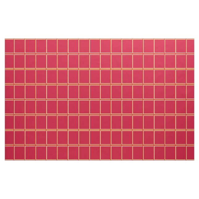Tecido Verificação vermelha do Windowpane de Casey (Jarda)