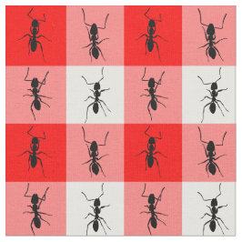 Tecido Verificações vermelhas do branco da cobertura do