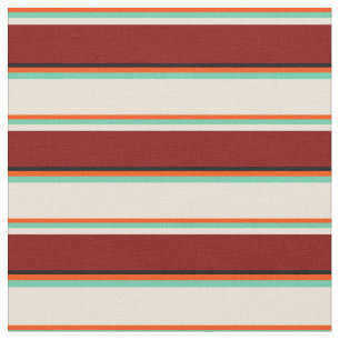 Tecido Vermelho, Aquamarino, Bisque, Marrom e Preto