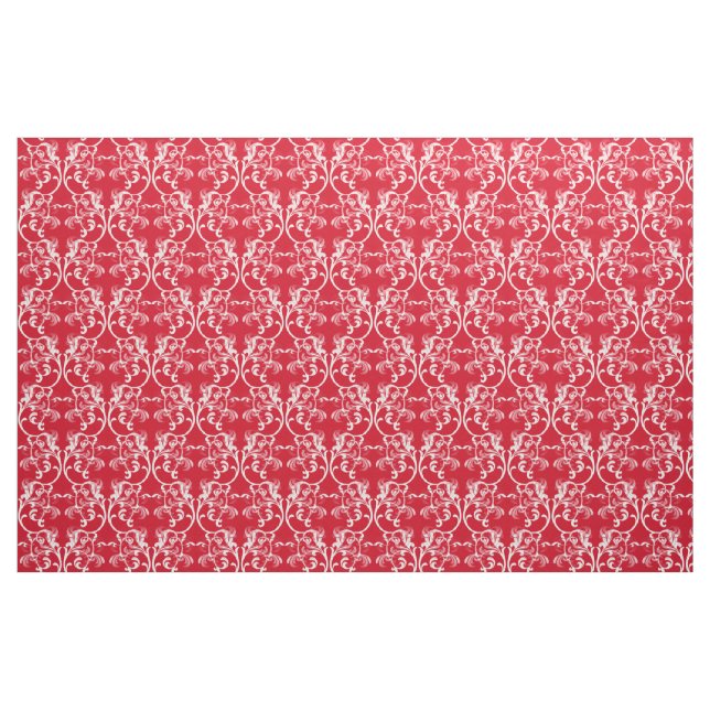 Tecido Vermelho Branco da Cor damasco Parisiense (Fat Quarter)