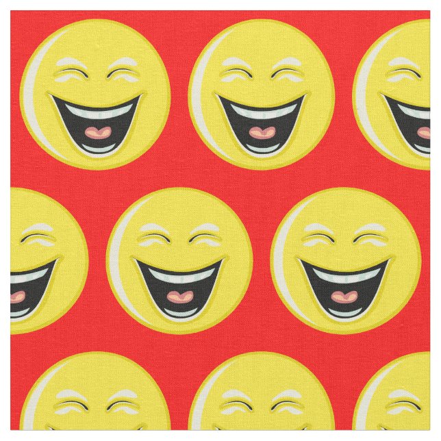 Tecido Vermelho Brilhante com Rindo (Detalhe)